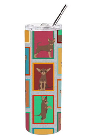 Lots of Dogs Stainless Steel Skinny Tumbler (Design: Chihuahua - Chocolate, size: 20 oz)