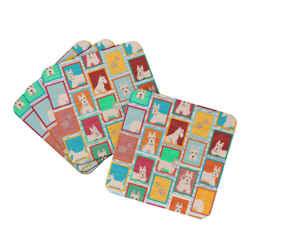 Lots of Dogs Foam Coasters (Dog Breed: Scottish Terrier - Wheaten, size: 3.5)