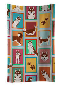 Lots of Dogs Kitchen Towel (Dog Breed: Siberian Husky - Red, size: 25Hx15W)