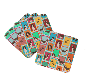 Lots of Dogs Foam Coasters (Dog Breed: English Springer Spaniel - Liver, size: 3.5)