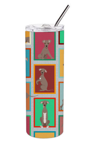 Lots of Dogs Stainless Steel Skinny Tumbler (Design: Italian Greyhound - Fawn, size: 20 oz)