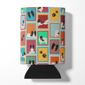 Lots of Dogs Can or Bottle Hugger (Dog Breed: Papillon - Black and Whtie, size: Can Hugger)