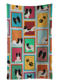 Lots of Dogs Kitchen Towel (Dog Breed: Papillon - Black and Whtie, size: 25Hx15W)