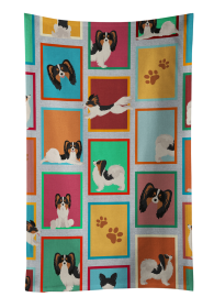Lots of Dogs Kitchen Towel (Dog Breed: Papillon - Tricolor, size: 25Hx15W)