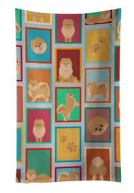 Lots of Dogs Kitchen Towel (Dog Breed: Pomeranian - Orange, size: 25Hx15W)