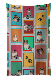 Lots of Dogs Kitchen Towel (Dog Breed: Sheltie - Blue Merle, size: 25Hx15W)