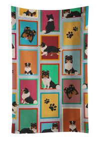 Lots of Dogs Kitchen Towel (Dog Breed: Sheltie - Tricolor, size: 25Hx15W)