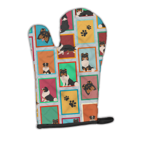 Lots of Dogs Oven Mitt (Design: Sheltie - Tricolor, size: 12HX8.5W)