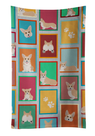 Lots of Dogs Kitchen Towel (Dog Breed: Corgi - Pembroke Fawn, size: 25Hx15W)