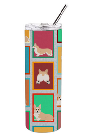Lots of Dogs Stainless Steel Skinny Tumbler (Design: Corgi - Pembroke Fawn, size: 20 oz)
