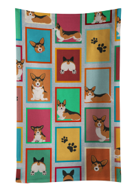 Lots of Dogs Kitchen Towel (Dog Breed: Corgi - Pembroke Sable, size: 25Hx15W)