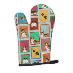 Lots of Dogs Oven Mitt (Design: Corgi - Pembroke Sable, size: 12HX8.5W)