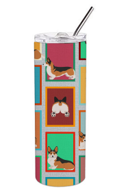 Lots of Dogs Stainless Steel Skinny Tumbler (Design: Corgi - Pembroke Sable, size: 20 oz)