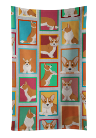 Lots of Dogs Kitchen Towel (Dog Breed: Corgi - Cardigan Red, size: 25Hx15W)