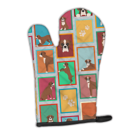 Lots of Dogs Oven Mitt (Design: Boxer - Flashy Fawn, size: 12HX8.5W)