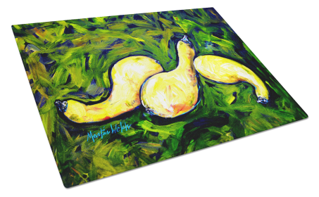 Martin Welch New Artwork Glass Cutting Board (Dog Breed: Three Crooks Squash, size: large)