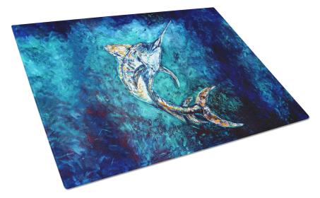 Martin Welch New Artwork Glass Cutting Board (Dog Breed: American Marlin, size: large)