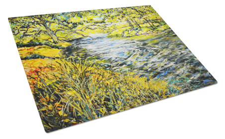 Martin Welch New Artwork Glass Cutting Board (Dog Breed: At The Grand Hotel, size: large)