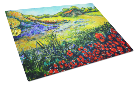 Martin Welch New Artwork Glass Cutting Board (Dog Breed: Back Home, size: large)