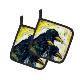 Martin Welch New Artwork Pair of Pot Holders (Design: Baked In A Pie, size: 7.5HX7.5W)
