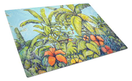Martin Welch New Artwork Glass Cutting Board (Dog Breed: Banana Cabana, size: large)