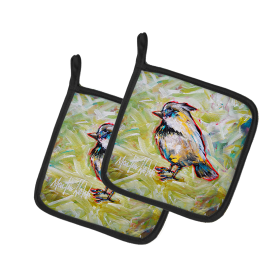 Martin Welch New Artwork Pair of Pot Holders (Design: Be Blinkin, size: 7.5HX7.5W)