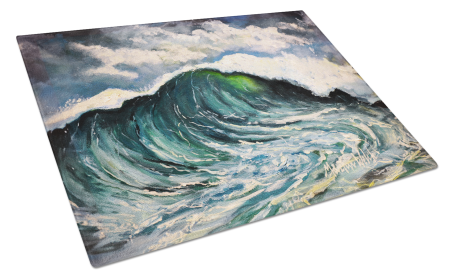 Martin Welch New Artwork Glass Cutting Board (Dog Breed: Big Blue, size: large)