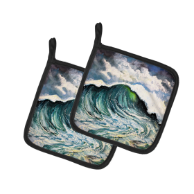 Martin Welch New Artwork Pair of Pot Holders (Design: Big Blue, size: 7.5HX7.5W)