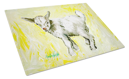 Martin Welch New Artwork Glass Cutting Board (Dog Breed: Billy The Kid Goat, size: large)