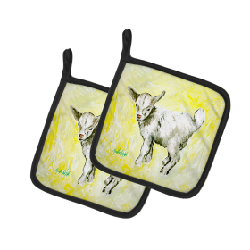 Martin Welch New Artwork Pair of Pot Holders (Design: Billy The Kid Goat, size: 7.5HX7.5W)