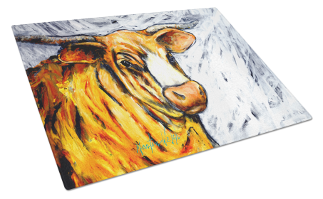 Martin Welch New Artwork Glass Cutting Board (Dog Breed: Bully, size: large)