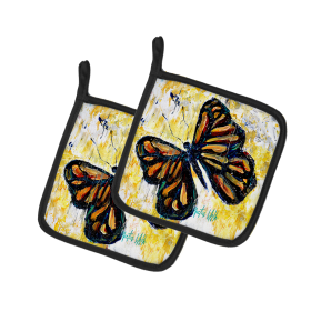 Martin Welch New Artwork Pair of Pot Holders (Design: Butterfly Breeze, size: 7.5HX7.5W)