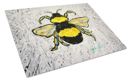 Martin Welch New Artwork Glass Cutting Board (Dog Breed: Buzzbee Bumblebee, size: large)