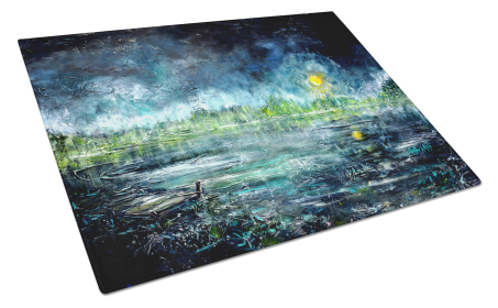 Martin Welch New Artwork Glass Cutting Board (Dog Breed: By The Moonlight, size: large)