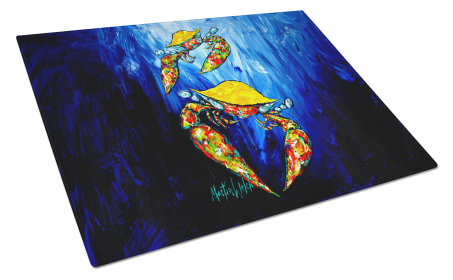 Martin Welch New Artwork Glass Cutting Board (Dog Breed: Crab Fair, size: large)
