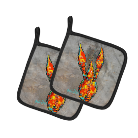 Martin Welch New Artwork Pair of Pot Holders (Design: Crawfish From Arabi, size: 7.5HX7.5W)