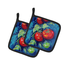 Martin Welch New Artwork Pair of Pot Holders (Design: Creole Tomatoes, size: 7.5HX7.5W)