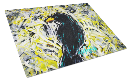 Martin Welch New Artwork Glass Cutting Board (Dog Breed: Crow Adam, size: large)