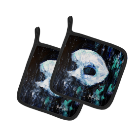 Martin Welch New Artwork Pair of Pot Holders (Design: Cryptic Mask, size: 7.5HX7.5W)