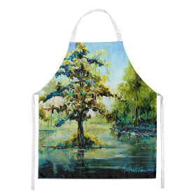 Martin Welch New Artwork Apron (Dog Breed: Cypress Tree in the Bayou Blue, size: large)