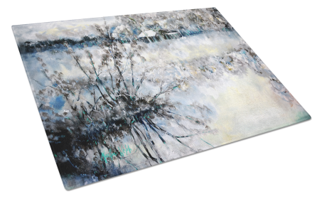 Martin Welch New Artwork Glass Cutting Board (Dog Breed: Early Morning, size: large)