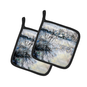 Martin Welch New Artwork Pair of Pot Holders (Design: Early Morning, size: 7.5HX7.5W)