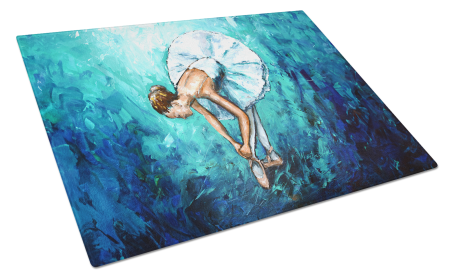 Martin Welch New Artwork Glass Cutting Board (Dog Breed: Early Practice Ballet, size: large)