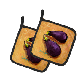 Martin Welch New Artwork Pair of Pot Holders (Design: EP II Eggplant, size: 7.5HX7.5W)