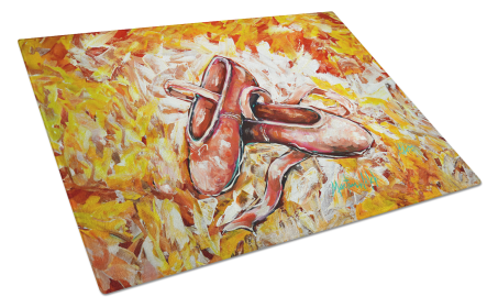 Martin Welch New Artwork Glass Cutting Board (Dog Breed: First Step Ballet Shoes, size: large)