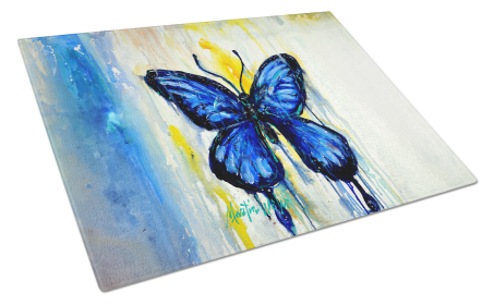 Martin Welch New Artwork Glass Cutting Board (Dog Breed: Flutter Butterfly, size: large)