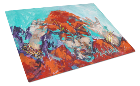 Martin Welch New Artwork Glass Cutting Board (Dog Breed: Fortune Teller, size: large)