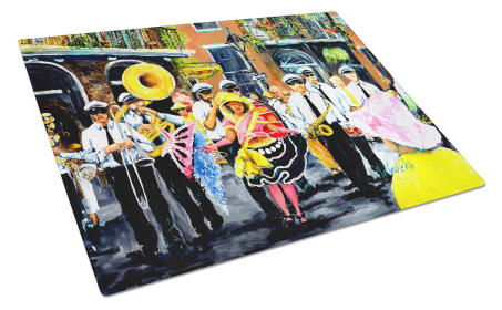 Martin Welch New Artwork Glass Cutting Board (Dog Breed: French Quarter Frolic, size: large)