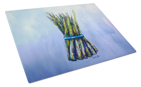 Martin Welch New Artwork Glass Cutting Board (Dog Breed: Fresh Bunch Asparagus, size: large)