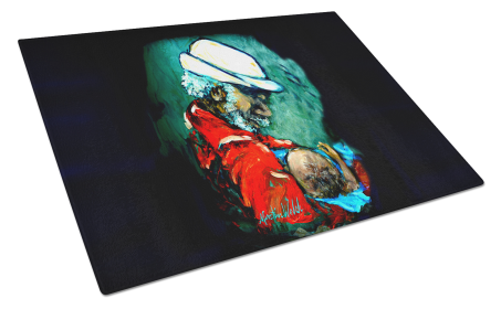 Martin Welch New Artwork Glass Cutting Board (Dog Breed: Grand Pappy and Baby, size: large)